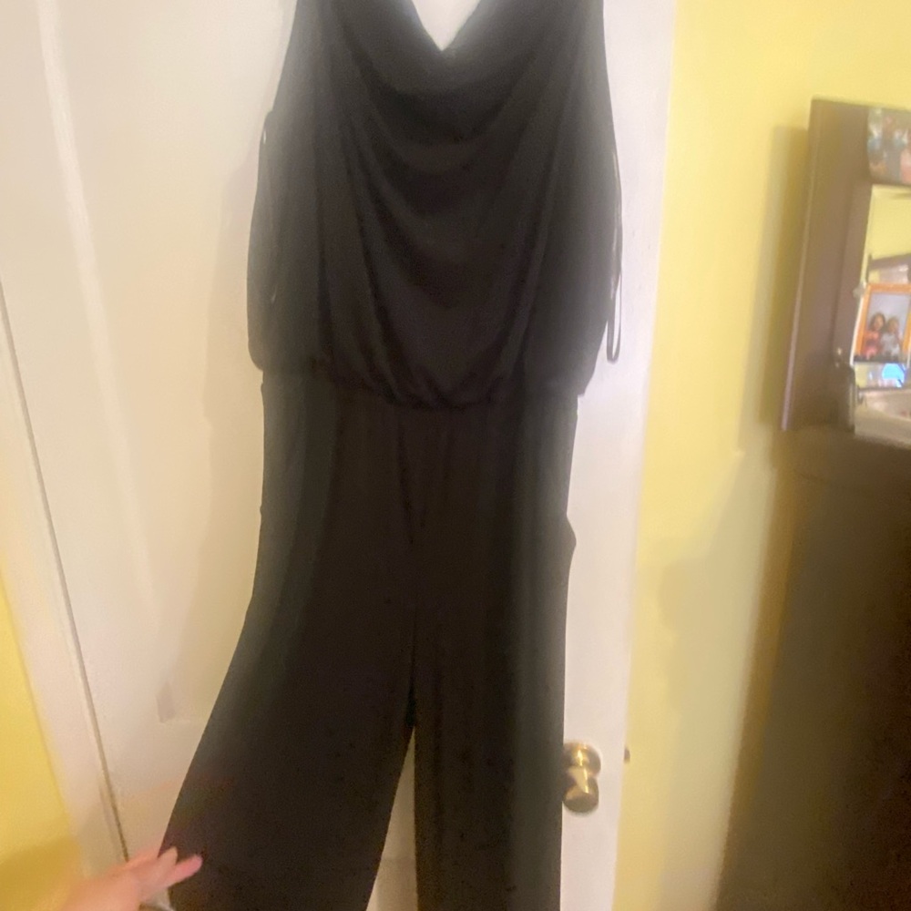 Calvin Klein Draped Black Jumpsuit